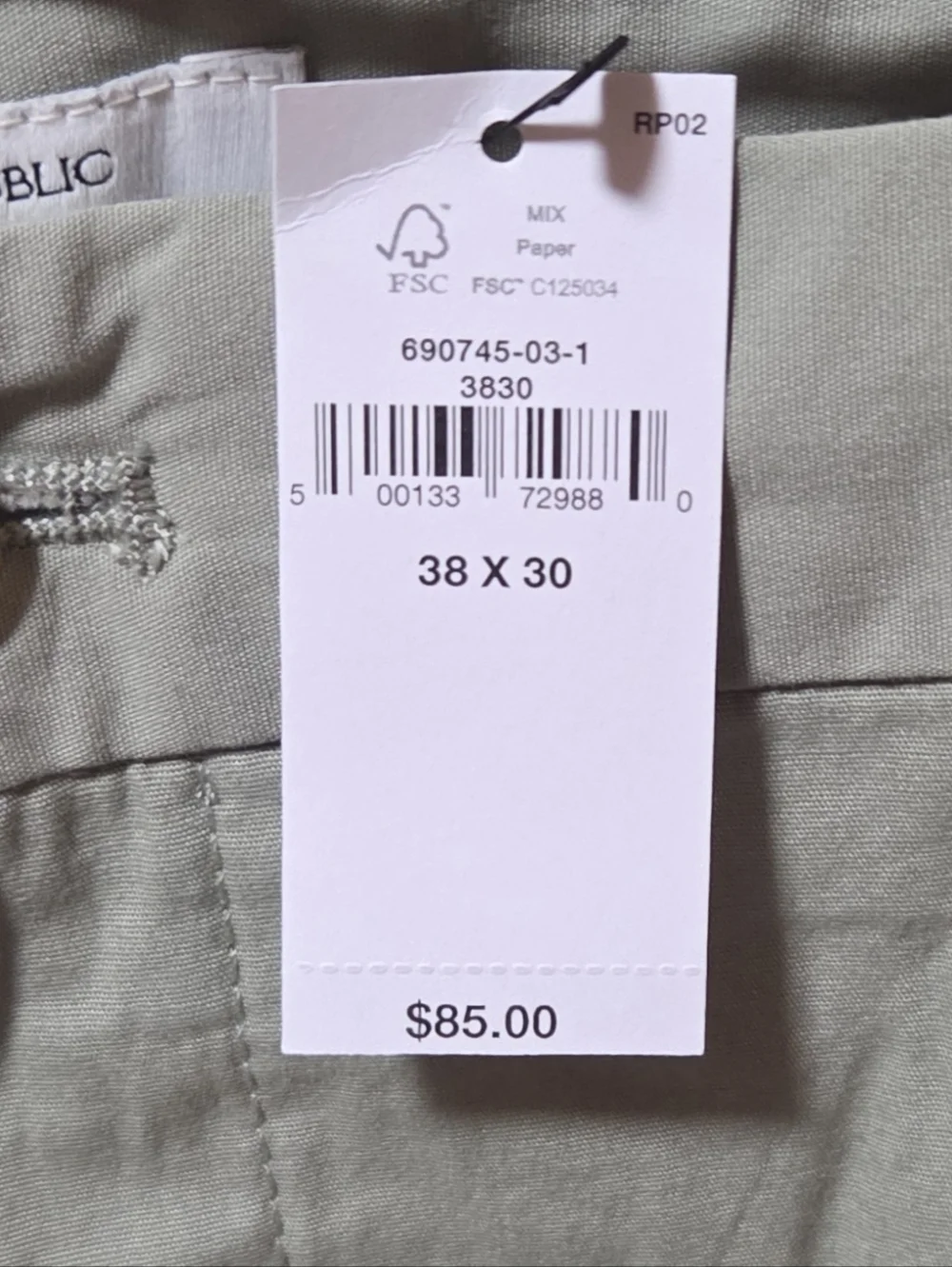 Banana Republic Slim Summerweight Chino Green Pants 38x30 New!